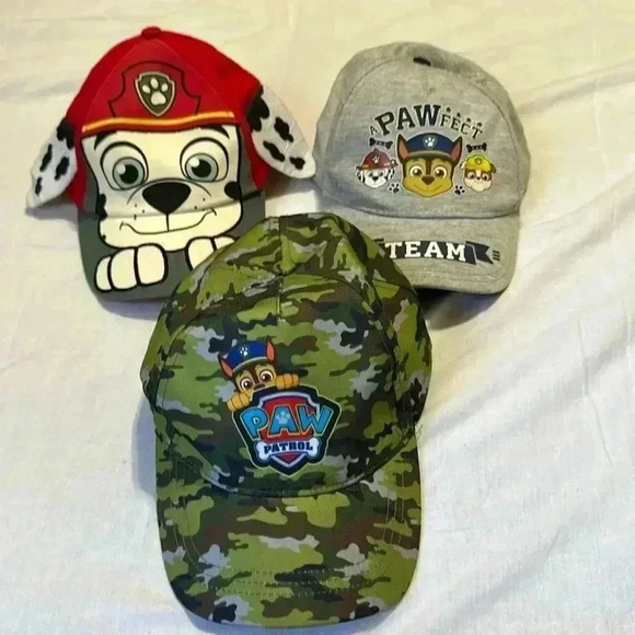 Nickelodeon Paw Patrol set of 3 hats Camo, Gray, Dog - Picture 1 of 9
